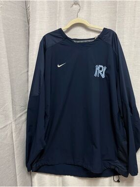 Vintage Nike New York Yankees Dri-Fit Navy V-Neck Windbreaker Pullover Sz 3XL